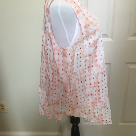Liz Claiborne cotton peach print tunic - Picture 3 of 8